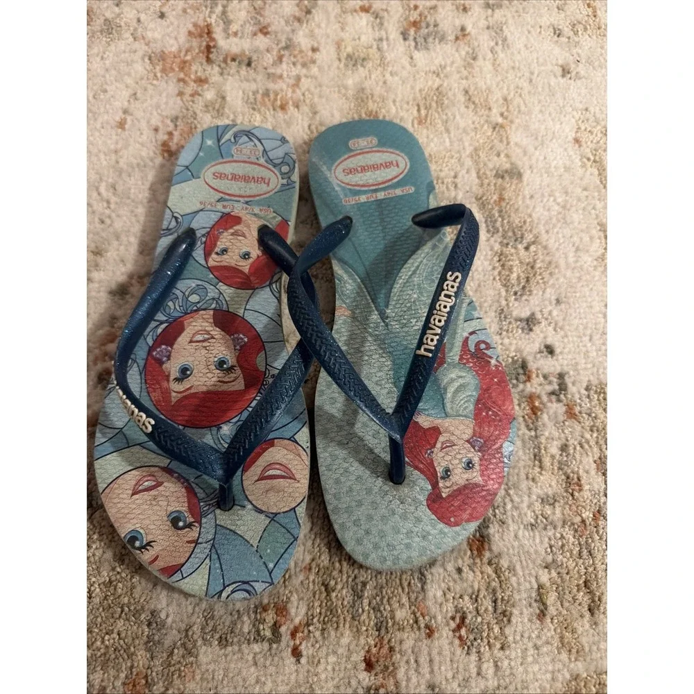 Havaianas Disney Flip Flops Ariel The Little Mermaid Girl's USA 3/4Y EUR 35/36